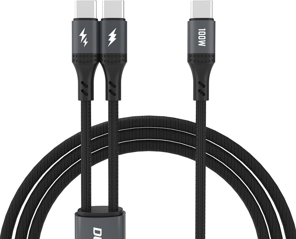 DUDAO Dudao L3F 2-i-1 USB-C til 2x USB-C 100W 1,2m Sort Obrázek produktu 