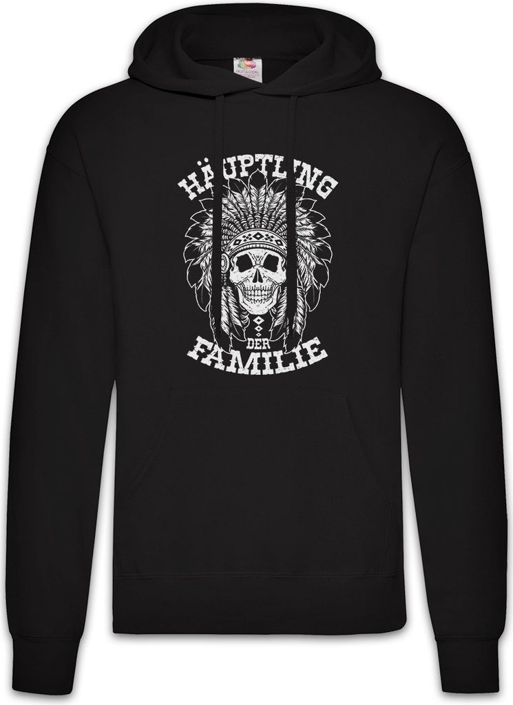 Urban Backwoods Häuptling Der Familie, Herren Hoodie, Farbe: Schwarz, Größe: 4XL