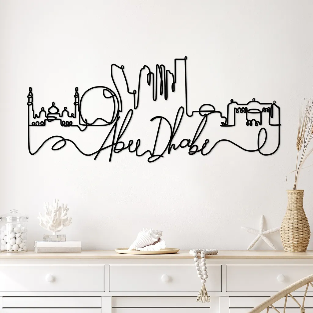 Wallity Abu-DYU1150 Nero: Decorazione Parete Metallo 120x50cm Shop