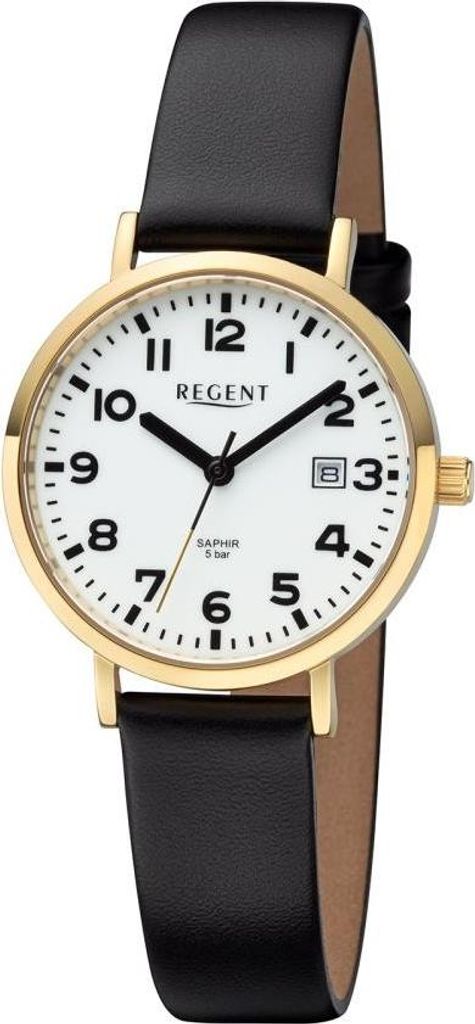 Regent 12100785 Damen-Armbanduhr mit Saphirglas Leuchtzifferblatt