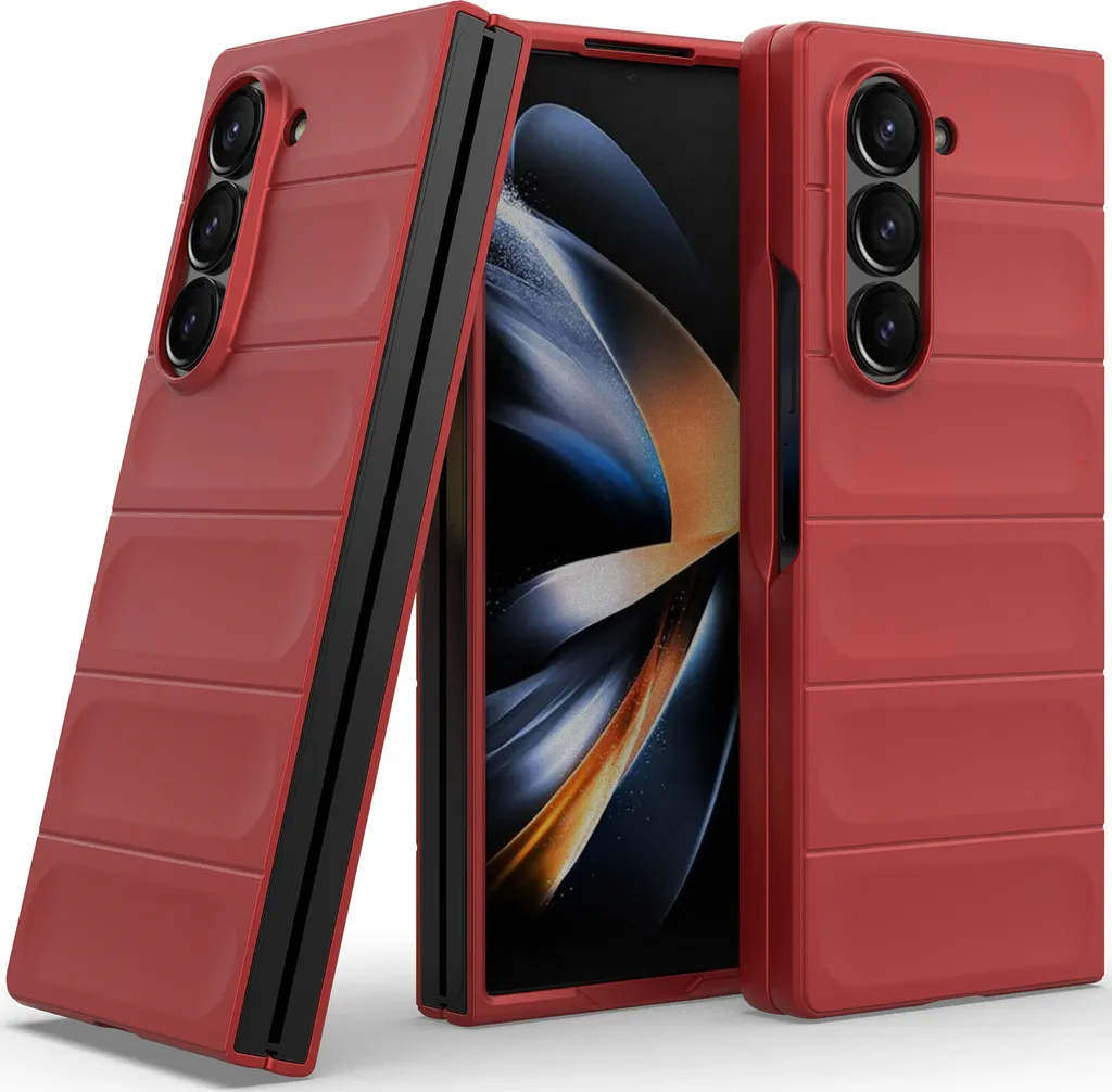Custodia per Samsung Galaxy Z Fold 6 Custodia rigida in PC opaco antiurto antiscivolo rosso