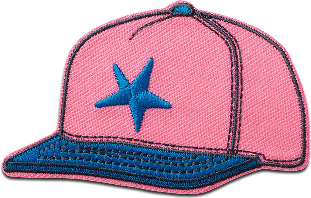 Mono Quick Cap pink - Aufnäher, Bügelbild, Aufbügler, Applikationen, Patches, Flicken, zum aufbügeln, Größe: 5,2 x 8,2 cm