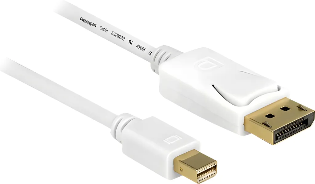 Cavo Video Delock 5m Mini DP -> DP Bianco 4K | Risolvi Ogni Distanza