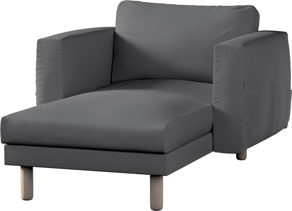 Dekoria Bezug für Norsborg Recamiere mit Armlehnen, grau, Norsborg Bezug für Recamiere mit Armlehnen