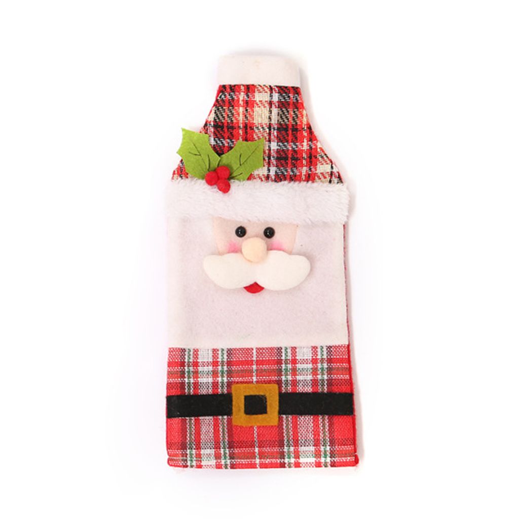 Champagnerflasche Cover Dress Up Steigerung Atmosphäre wiederverwendbar feine Verarbeitung Weites Anwendung Weihnachtsdekoration Cartoon Form Schn...