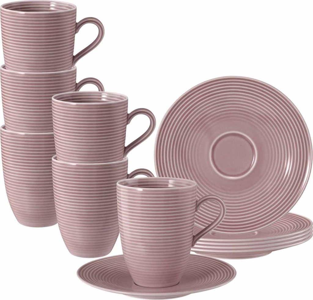 Seltmann Weiden Beat Altrosa Becher + Untertasse 6er Set
