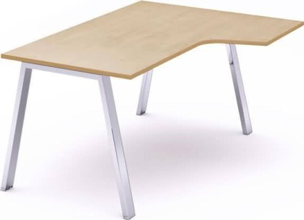 Schreibtisch Blanca L-Form rechts BxTxH 160x120x73cm Gestell verchromt Platte Melamin buche