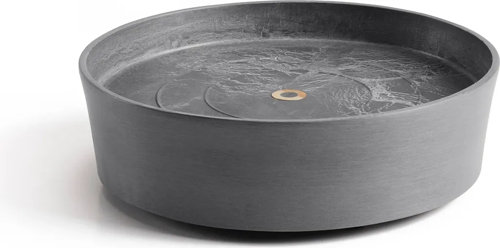 Ecopots Soucoupe à roulettes 30 pour pot de fleurs - L 28,7 cm - Gris
