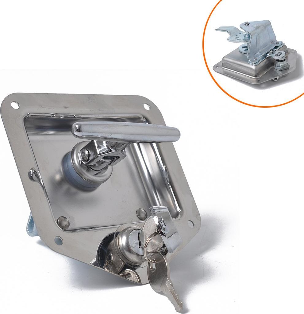 T-förmiges Edelstahl-Anhänger-RV-Reise-Diebstahlsicherungsschloss, Werkzeugkastengriff, Türschloss für Wohnwagen, LKW, Camp, Wohnmobil, Streife...