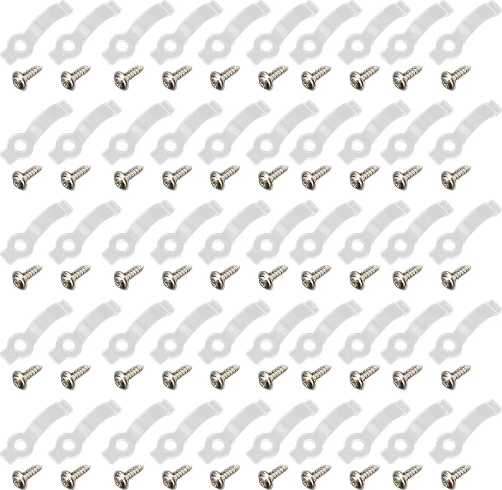 50 Clip di Montaggio LED con Viti | Supporto Robusto 10mm