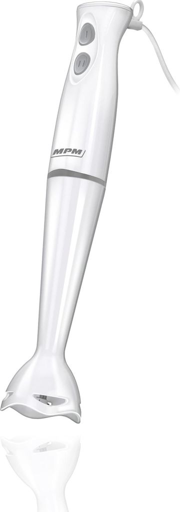 MPM MBL-18 Stabmixer, Abnehmbarer Fuß, Edelstahlklingen, 2 Geschwindigkeiten Weiß