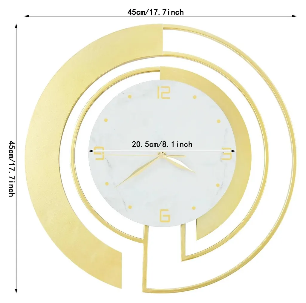 Horloge ronde métal blanc Ø 45 cm structure robuste décorative
