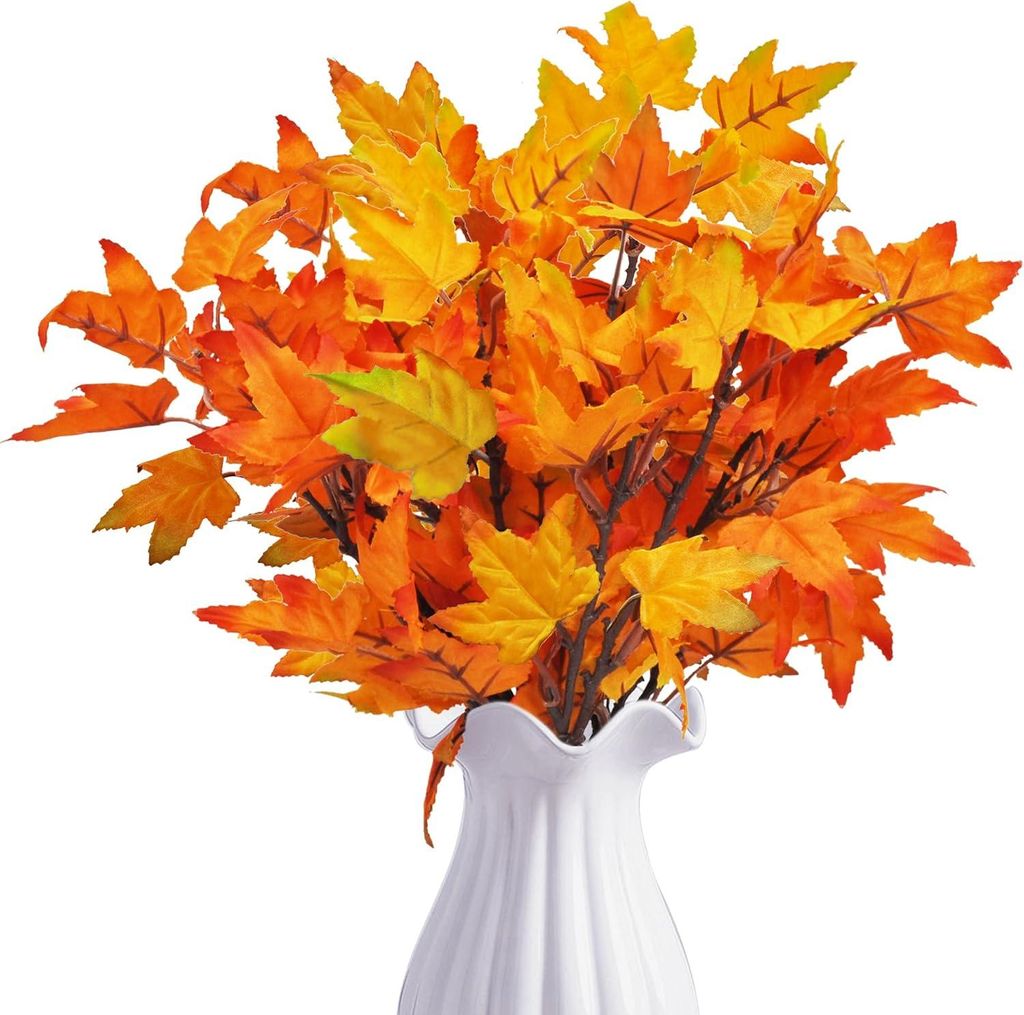 Herbstdekoration - Kunstblumen Bundel - Ahornblätter - Herbststrauß Tischdekoration - Innen und außen