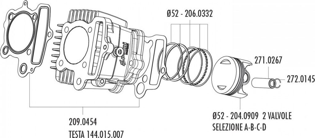 Dichtungssatz Zylinderkopf Polini 87ccm für Honda XR 50, Polini XP4T 50