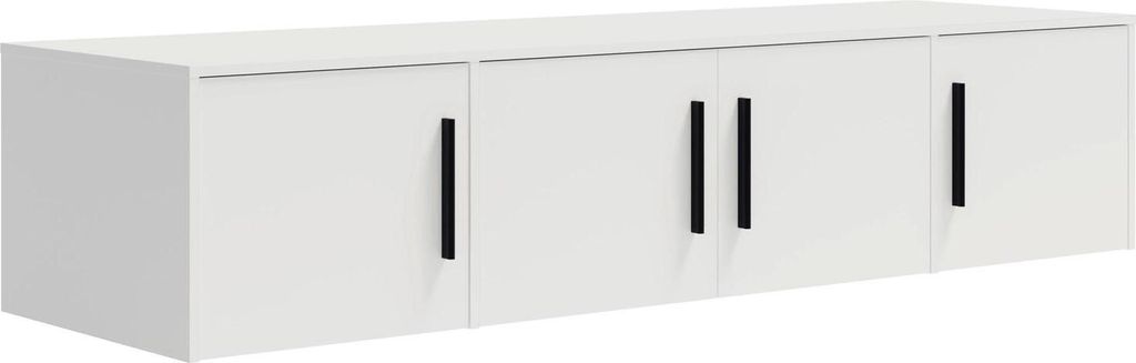 Modena Aufsatzschrank 197,6 cm – großer Schrankaufsatz mit 4 Türen, zusätzliche Stauraumlösung für Schlafzimmer, Flur und Ankleidezimmer (We...