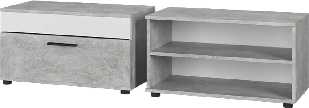 Solution rangement Vicco Berno 2 pièces : optimisez votre salon béton