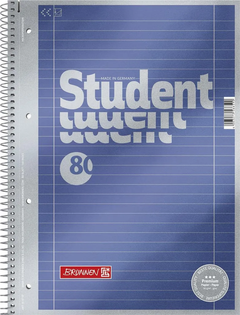 Cahier A4 Ligné 27 avec Marge Blanche et Perforation 4 Trous - 5 Pièces