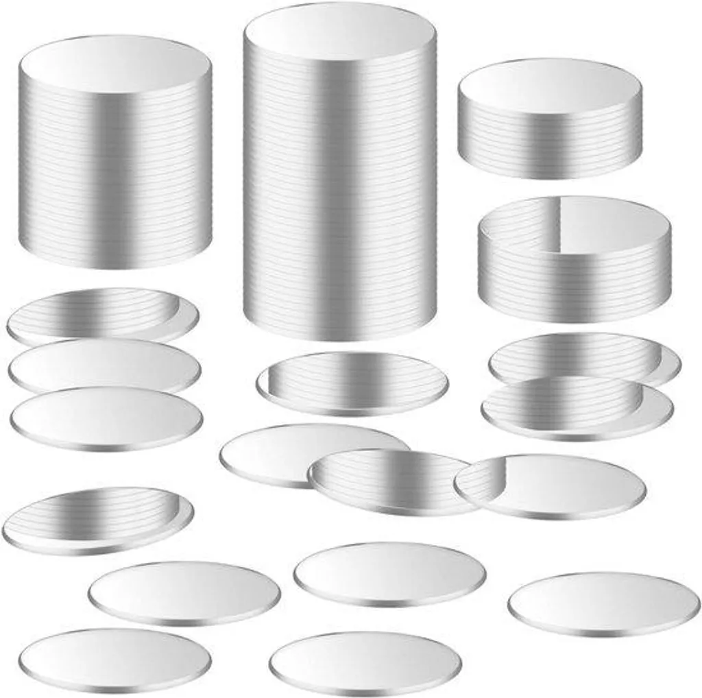 Miroir miniature autocollant en acrylique de 25mm pour loisirs créatifs