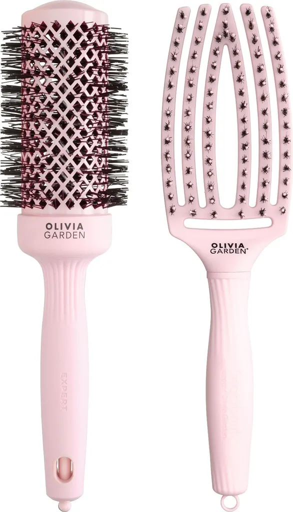 Fini les nœuds avec ce Set de 2 brosses Pastel Pink anti-casse cheveux