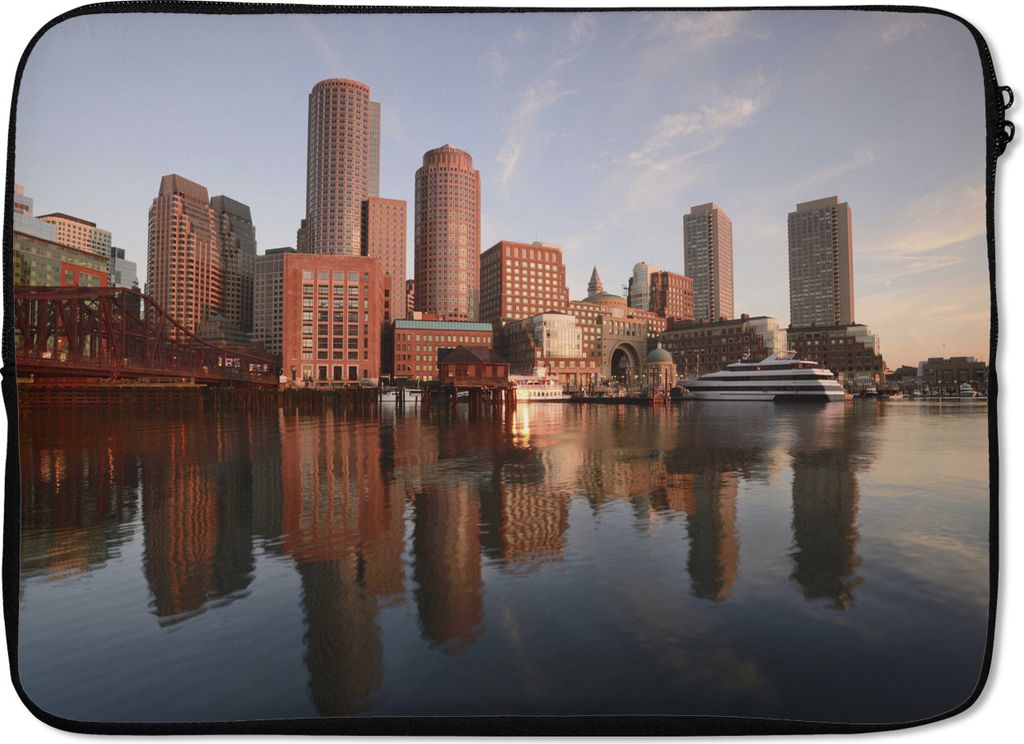 MuchoWow Laptop Hülle 13 Zoll Skyline von Boston Laptoptasche - Laptophülle - Sleeve - Rundumschutz
