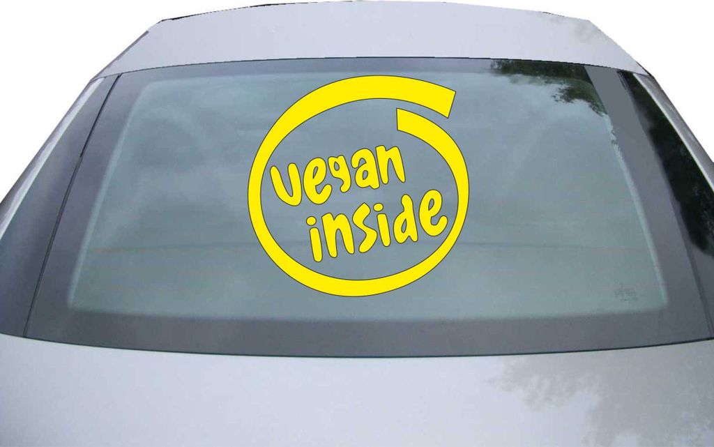 Indigos UG - Aufkleber Heckscheibe & Motorklappe DE2195 - gelb - 600x600 mm - vegan inside - Auto Scheiben Fenster Heckklappe Tuning Racing JDM - D...