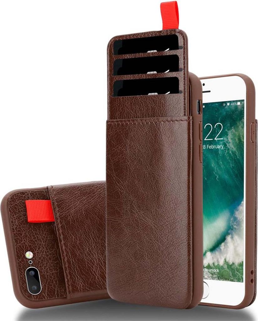 Cadorabo Hülle für Apple iPhone 7 PLUS / 7S PLUS / 8 PLUS Schutz Hülle in Braun Handyhülle TPU Etui herausziehbare