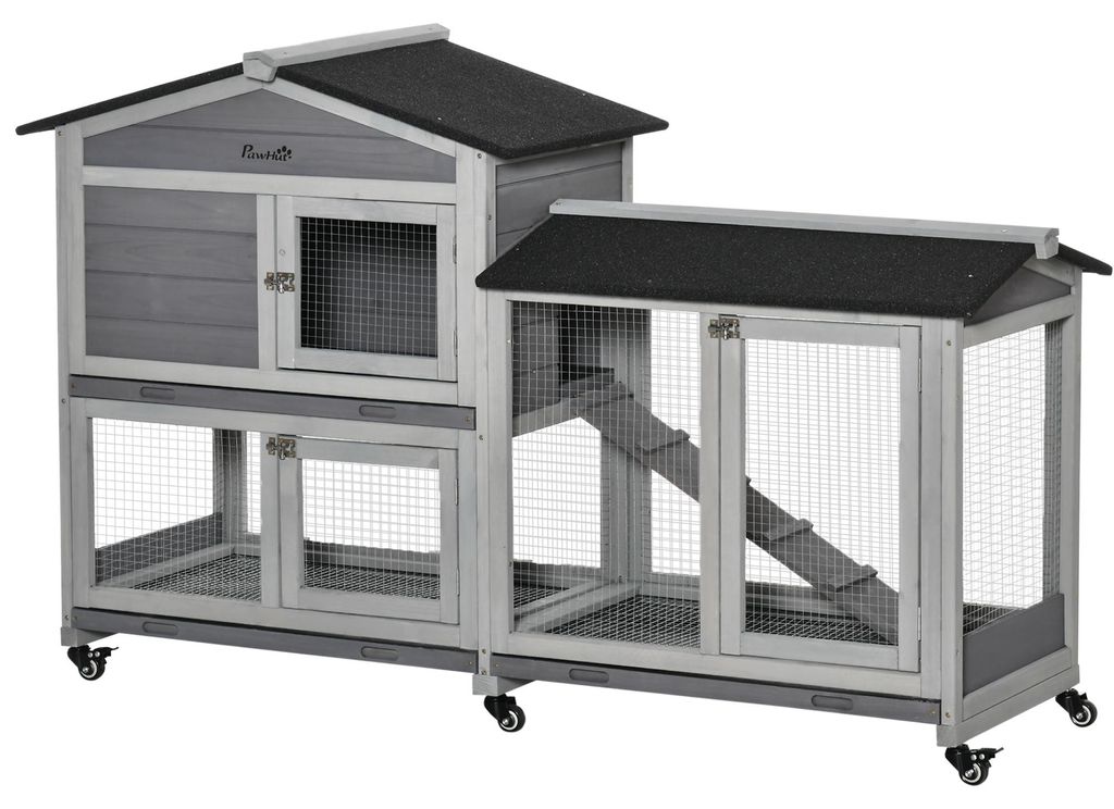 Pawhut, hok voor kleine dieren met 6 wielen, model D51-314 Productafbeelding 