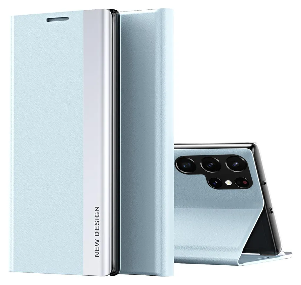 Cover Magnetica Business per Samsung S23 Blu Navy in Pelle Sintetica