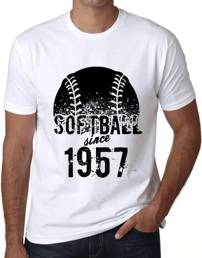 Herren Grafik T-Shirt Softball seit 1957 – Softball Since 1957 – Geschenk 67. Geburtstag Jahrestag 67 Jahre Jubiläum 67 Jährige Mann Jahrgang...