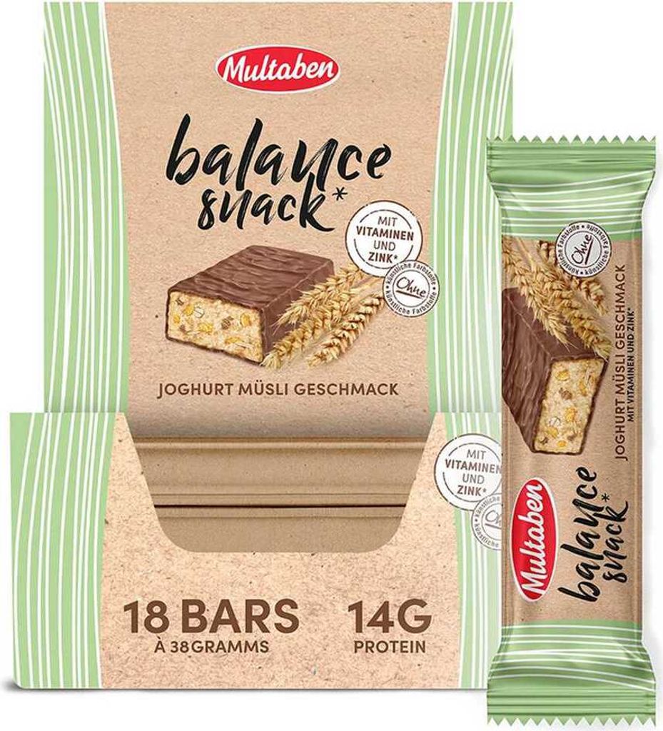 Multaben Balance Snack – 18 Riegel à 38 g Joghurt Müsli Produktbild 