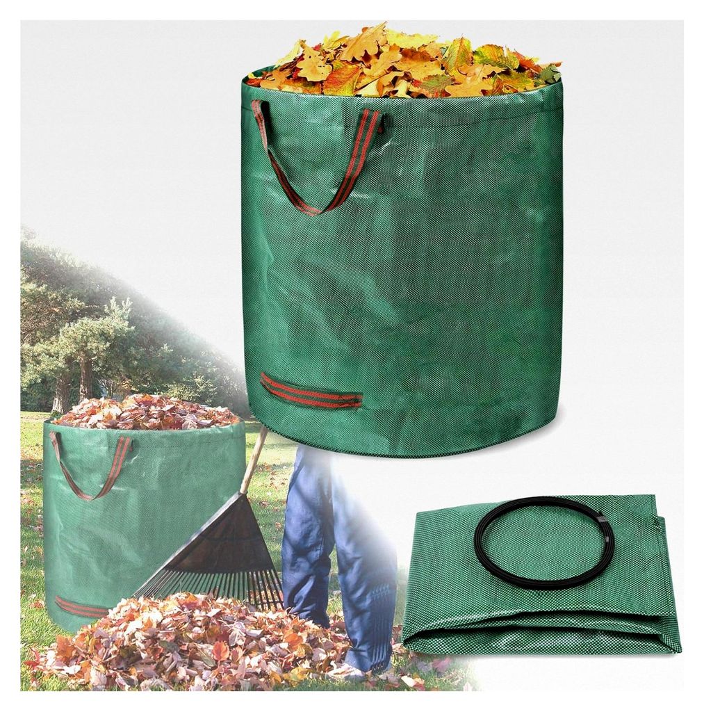 Gartensack für Gartenabfälle, stabil, 3x 272 Liter, Laubsack, Grünschnittsäcke, PP 150g/m², UV-beständig, reißfest