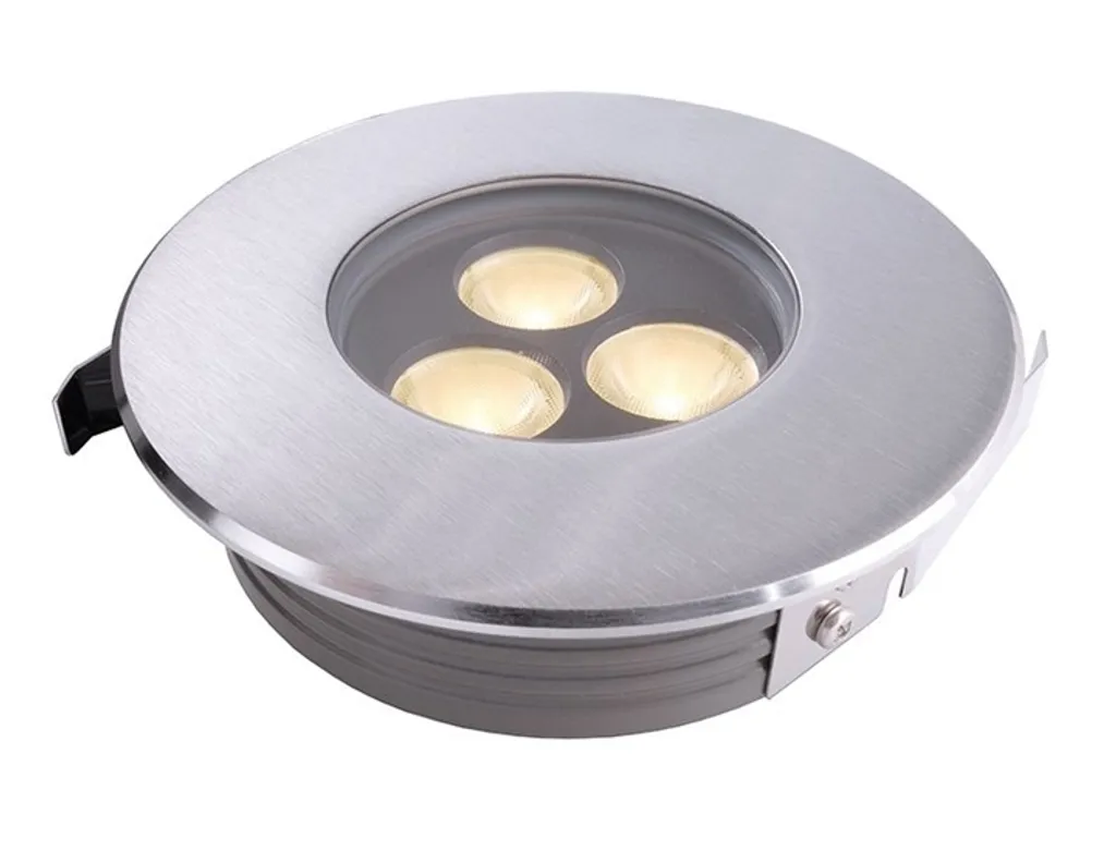 Spot LED Extérieur Plat 3 x 2W Blanc Chaud - Éclairage de Sol en Inox 15
