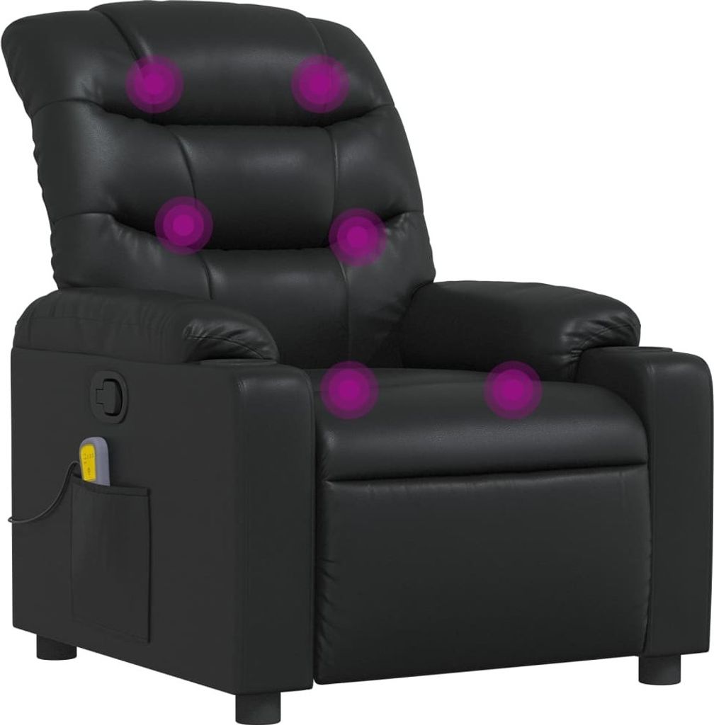 vidaXL Massagesessel Schwarz Kunstleder
