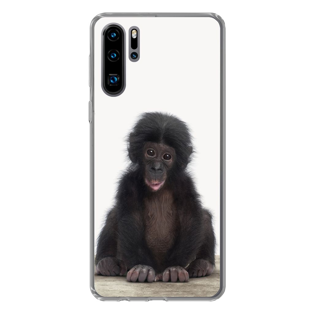 MuchoWow Handyhülle Schutzhülle Hülle für Huawei P30 Pro Kind - Affe - Schimpanse - Babytiere - Jungen - Mädchen Silikon Softcase Handy Hül...