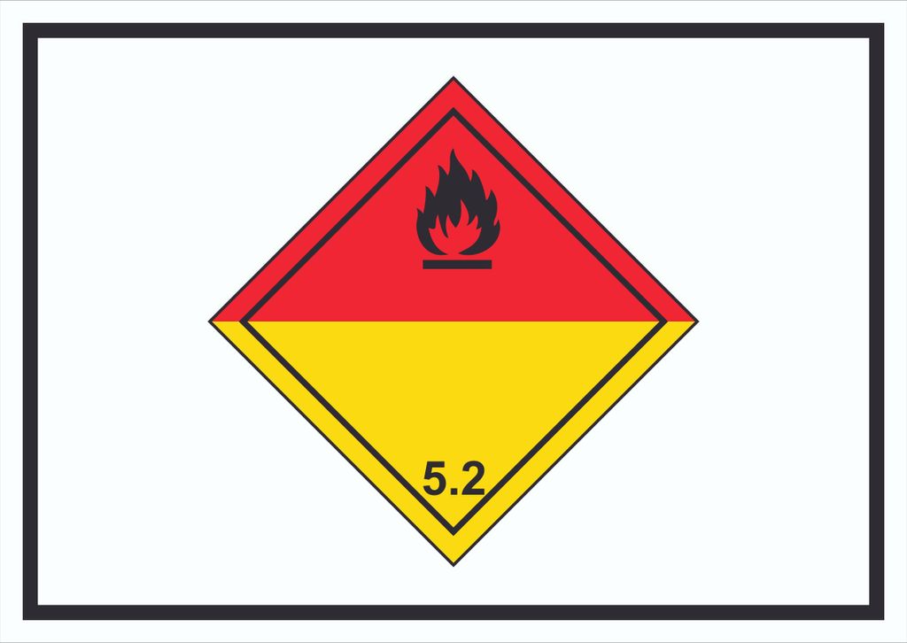 Schild Organische Peroxide Symbol explosiv A2 Rückseite selbstklebend