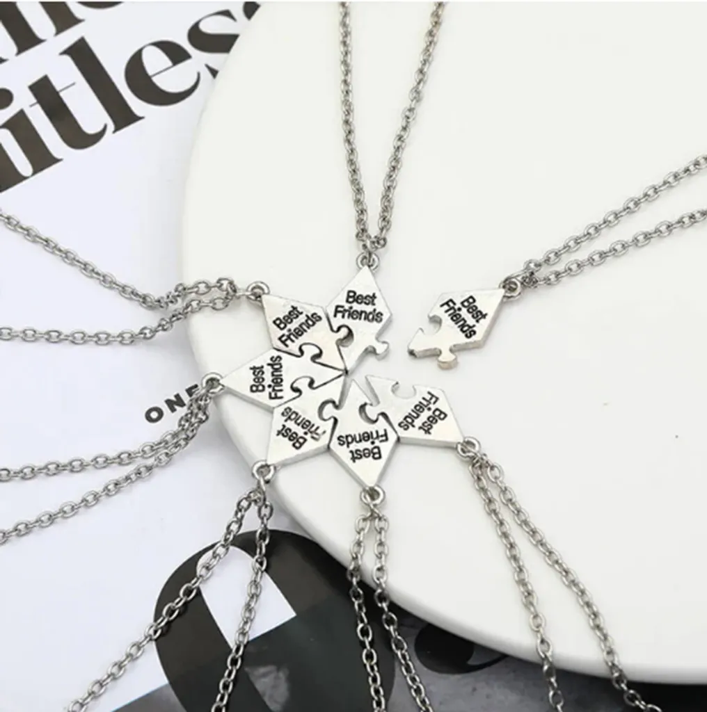 Collana puzzle di coppia, mini collana, ciondolo amore e amicizia, set