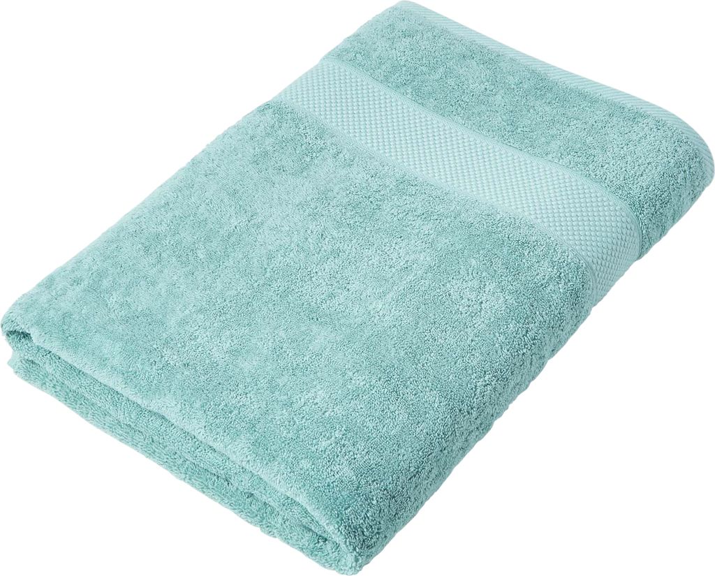 HOMESCAPES Saunahandtuch aus 100% türkischer Baumwolle 500g/m² Strandtuch 100x180cm - mint blau