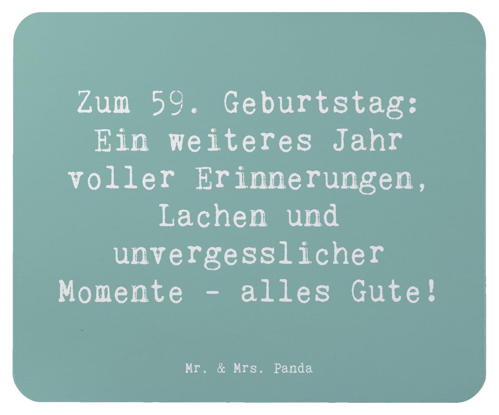 Mr. & Mrs. Panda Mouse Pad Spruch 59. Geburtstag - Meeresbrise - Geschenk, Lachen, Mauspad, Mousepad, Happy Birthday, pc, Feiern, Alter, gemeinsame...