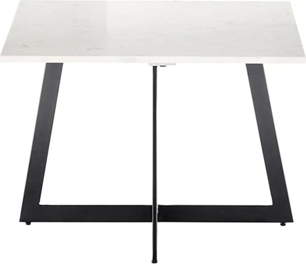 Table basse en marbre blanc véritable et design minéral Miramar - 4