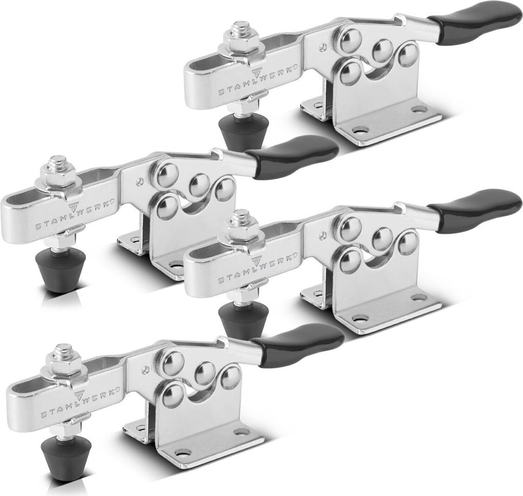 STAHLWERK Knebelklemme 4er Set 90kg 198lbs Senkrechtspanner Kniehebelspanner