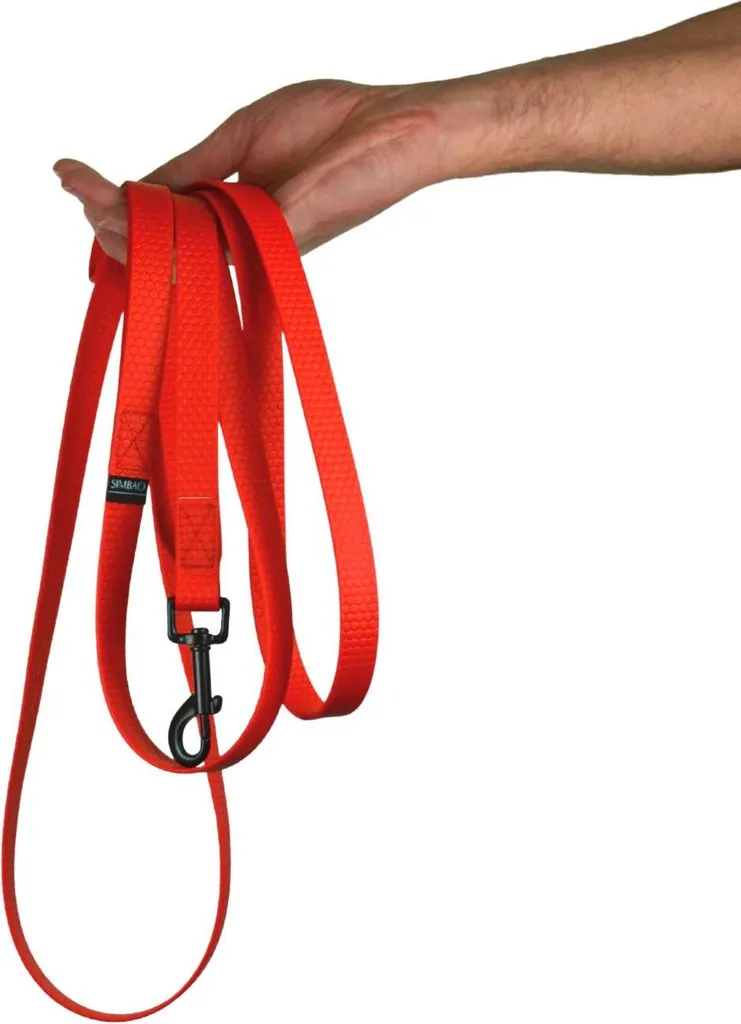 Guinzaglio Impermeabile Rosso 5m con Moschettone Twistlock per Cani Grandi - 4