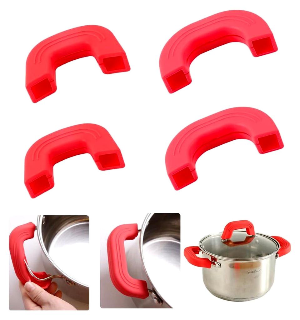 2 Paar Silikon Topfgriffe - Hitzebeständige Küchenhelfer zum Schutz Ihrer Hände beim Kochen