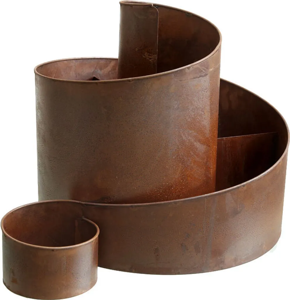 Jardinière spirale aromatique en métal rouillé pour jardin et balcon