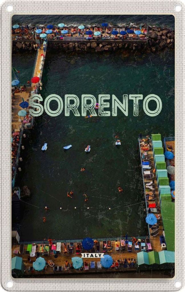 vianmo Blechschild 18x12 cm Sorrento Italien MeerReise Bildmotiv Reisemotiv Abenteuer Reisen Urlaub