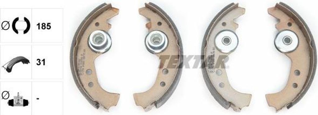 TEXTAR 91005900 Bremsbackensatz OE 00985853528 kompatibel mit Terra, Marbella, Malaga, Ibiza, Y10, Uno, Seicento, Premio, Panda, Elba, Cinquecento