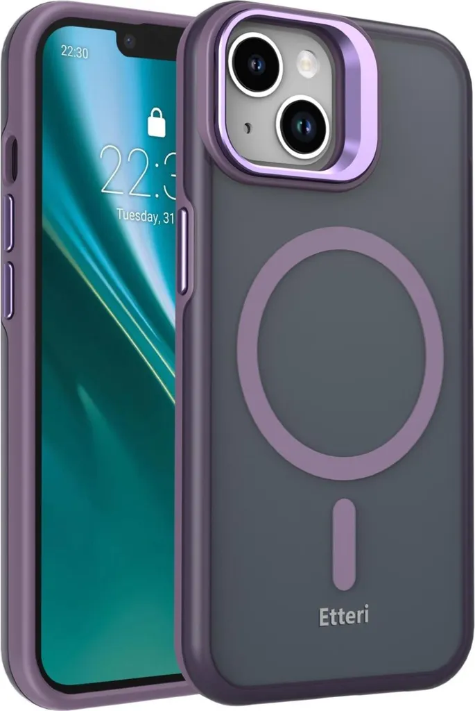 Custodia iPhone 15 Viola Etteri Morning Fog - Cover Antiurto MagSafe