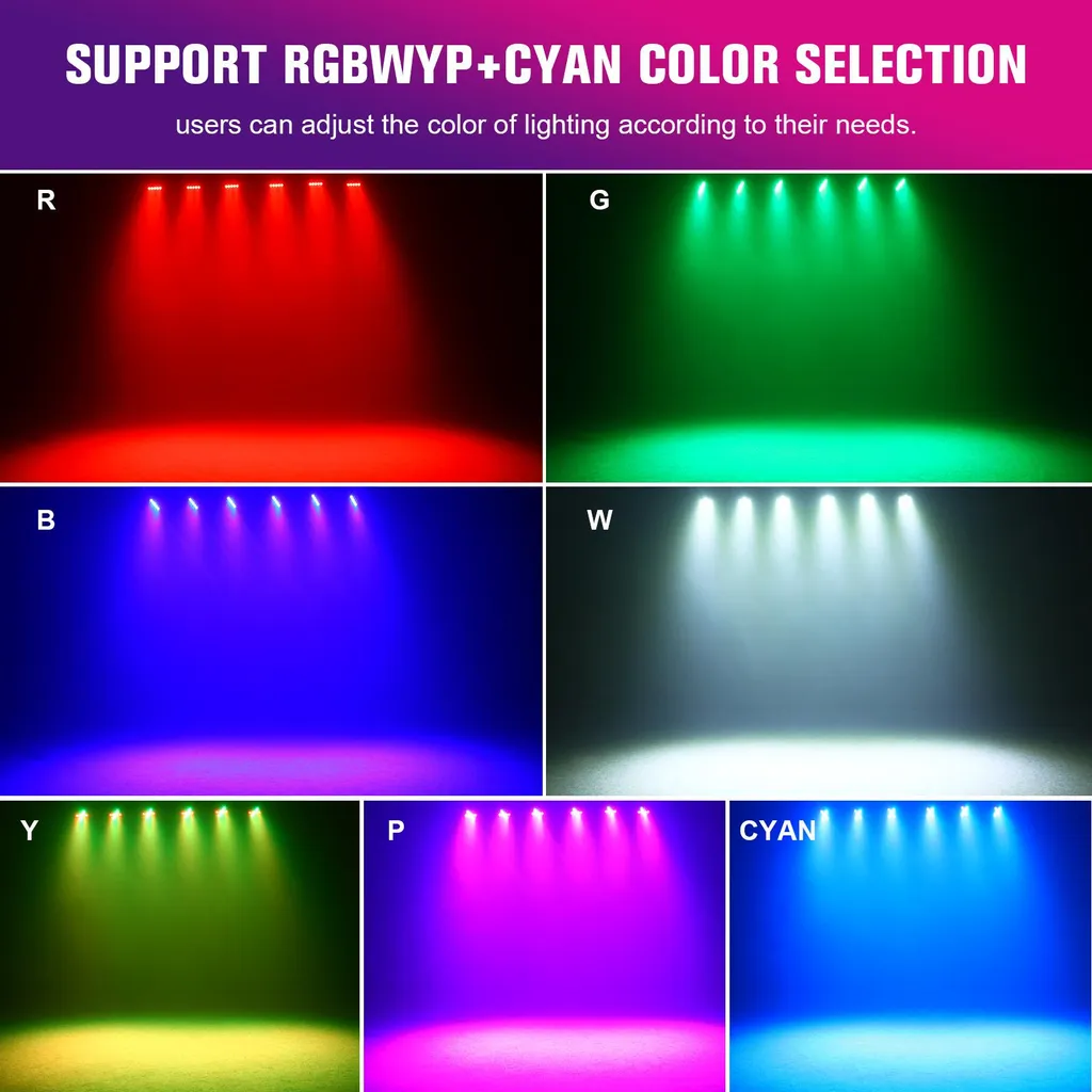 Projecteur de scène DMX512 avec télécommande pour éclairage stable 4PCS