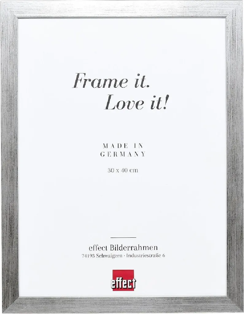 Cornice in legno Effect Profilo Top Pro argento 50x60 cm con vetro trasparente