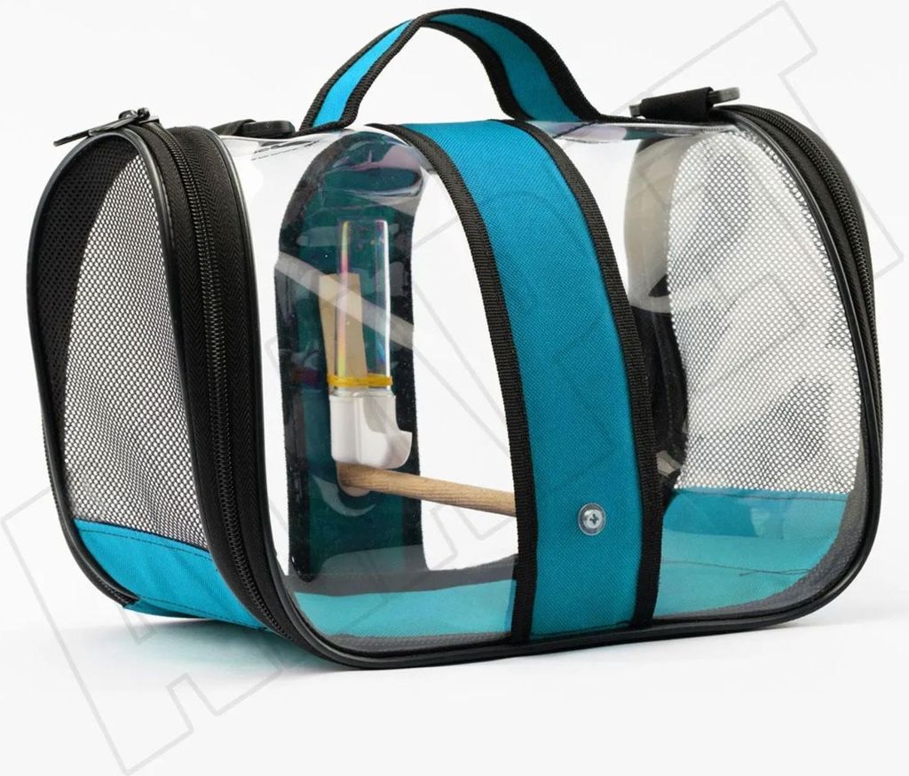 Vogel Transporttasche für Wellensittich Nymphensittich Kanarien Papagei mit Sitzstange Trinkflasche Belüftung Tragetasche 33x23x22 cm