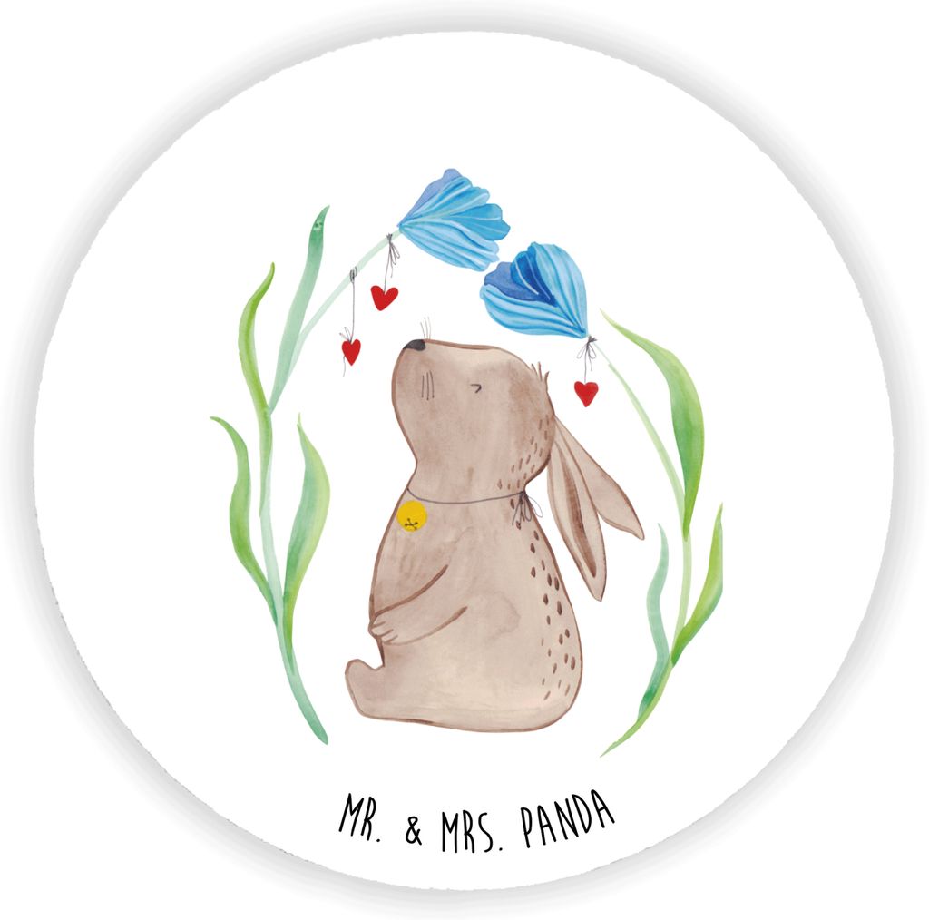 Mr. & Mrs. Panda magnet Hase Blume - Weiß - Geschenk, Geburtstag, pinnwand, Schwangerschaft, Hoffnung, zettelhalter, mit motiv, für kühlschrank,...